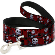Dog Leash - Nightmare Before Christmas 3-Jack Poses/Peeping Eyes Burgundy/Black/Yellow Dog Leashes Disney