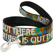 Dog Leash - ADVENTURE IS OUT THERE/Stacked Wilderness Explorer Badges Tan/Multi Color/White Dog Leashes Disney