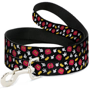 Dog Leash - Mickey Mouse Costume Elements Scattered Black Dog Leashes Disney