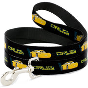 Dog Leash - Cars 3 CRUZ Car Profile Black/Blue/Yellow Dog Leashes Disney