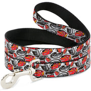 Dog Leash - Cars 3 Lightning McQueen/Storm Jackson Poses Scattered White Dog Leashes Disney