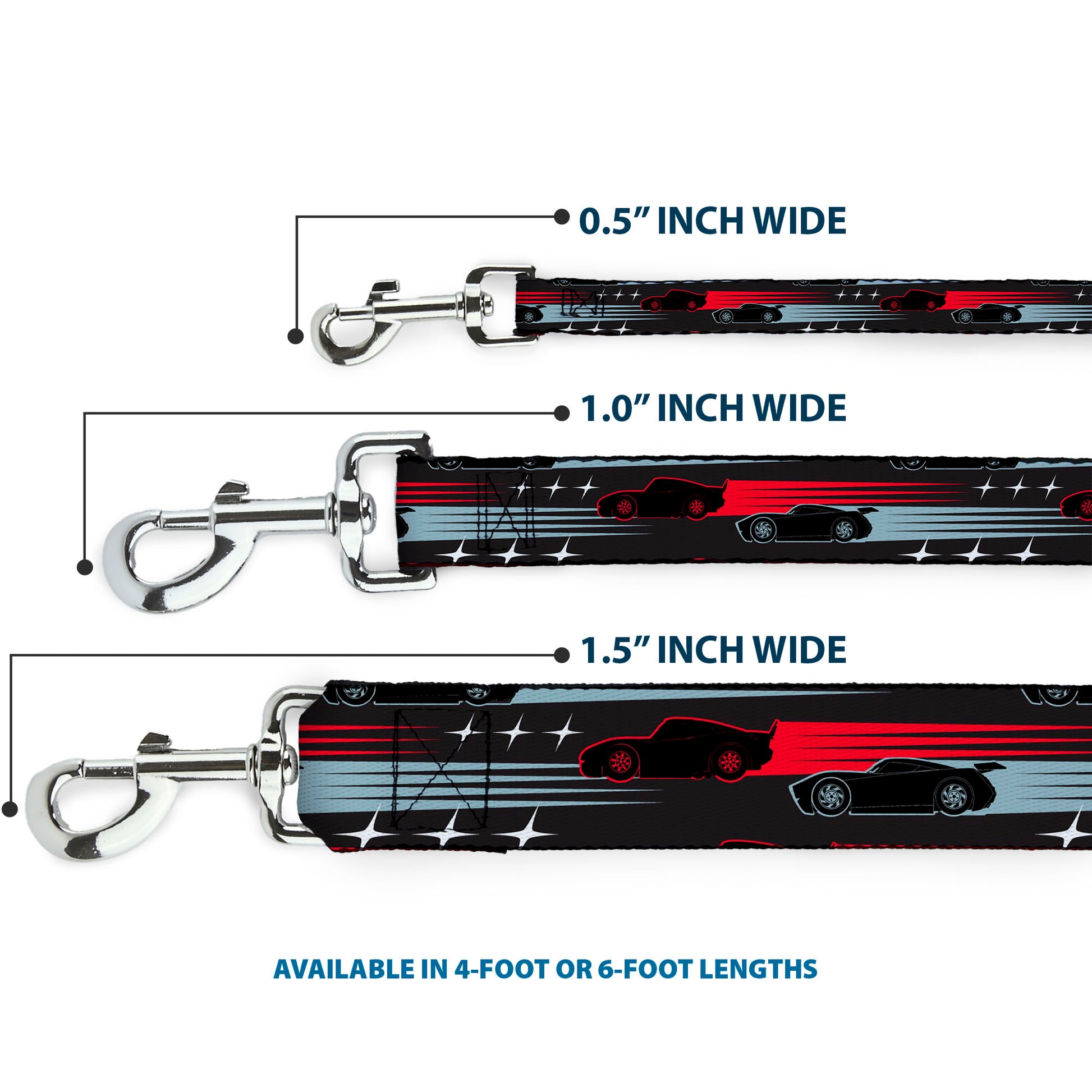 Dog Leash - Cars 3 Cars Stripes/Stars Grays/Blues/Reds Dog Leashes Disney