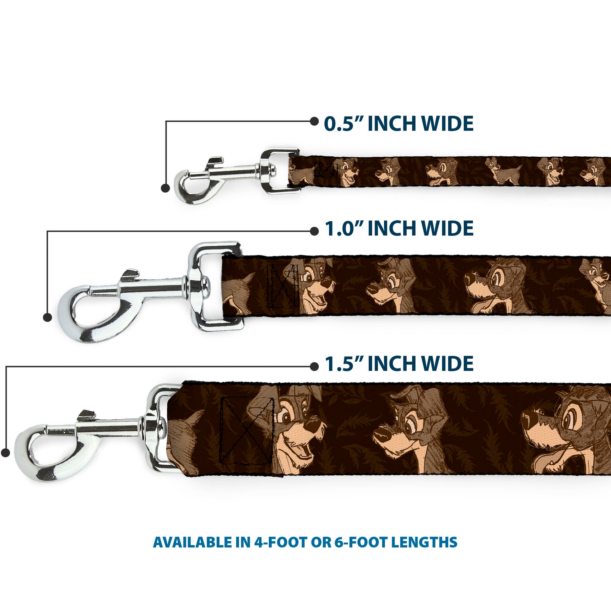 Dog Leash - Tramp 4-Pose Sketch Browns Dog Leashes Disney