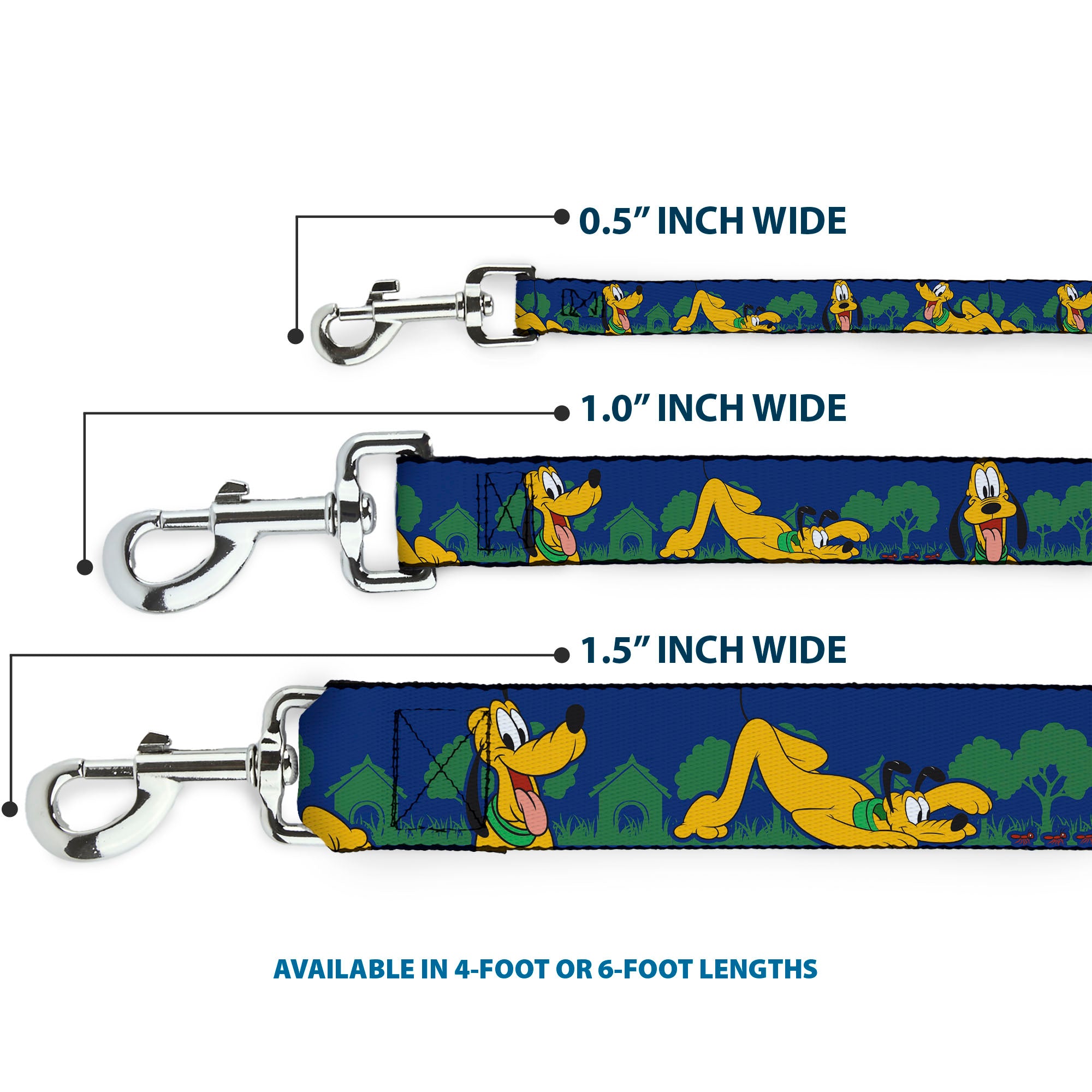 Dog Leash - Pluto 4-Poses/Landscape Blue/Green Dog Leashes Disney