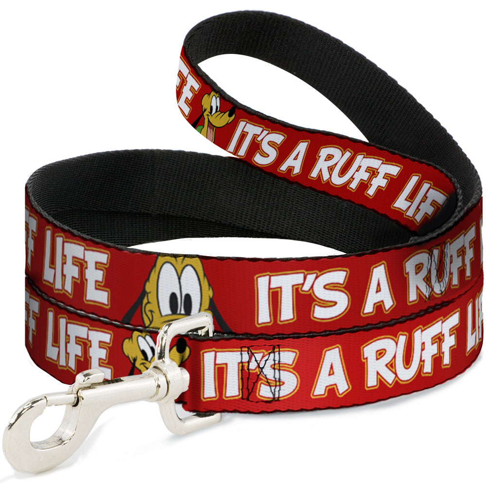 Dog Leash - Pluto 2-Pose IT'S A RUFF LIFE Red/Yellow/White Dog Leashes Disney