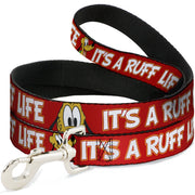 Dog Leash - Pluto 2-Pose IT'S A RUFF LIFE Red/Yellow/White Dog Leashes Disney