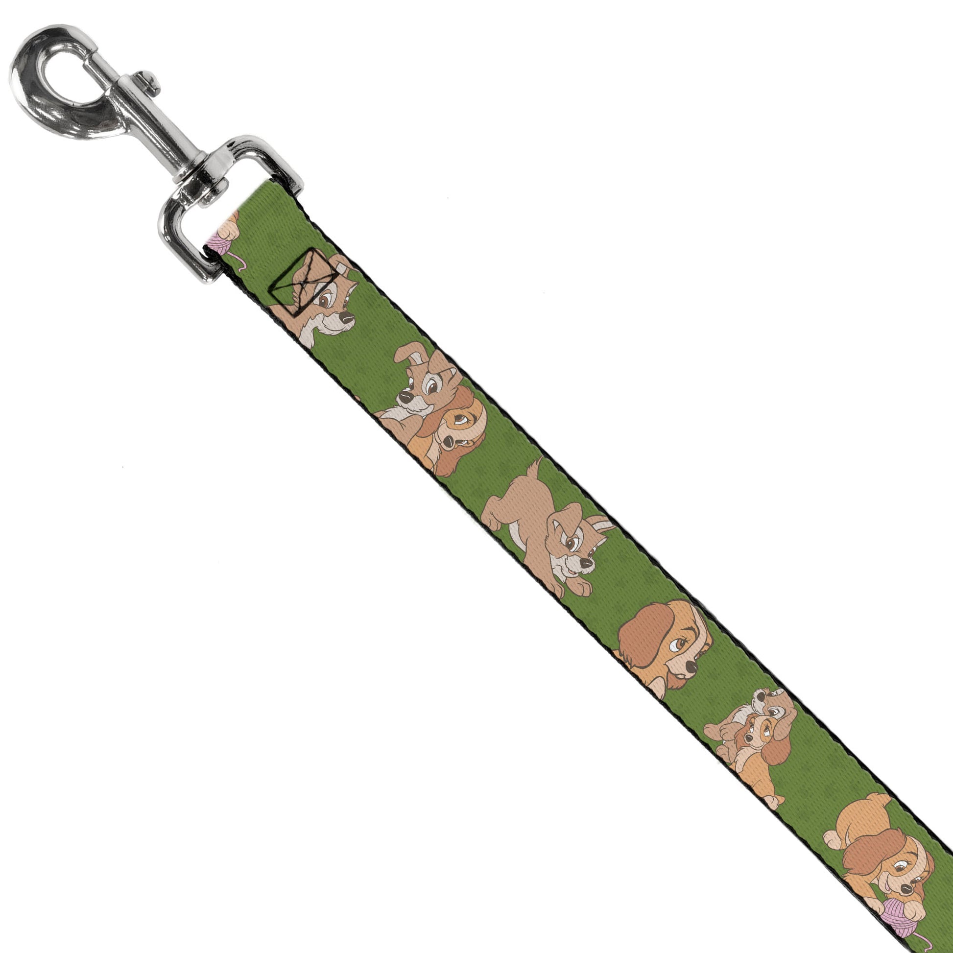 Dog Leash - Lady and Tramp 6-Poses Olive Green Dog Leashes Disney