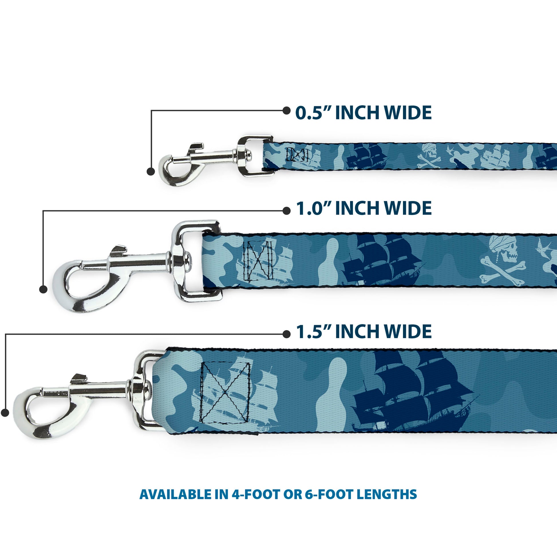 Dog Leash - Jack Sparrow's Flag Icons/Black Pearl/Sharks Blues Dog Leashes Disney