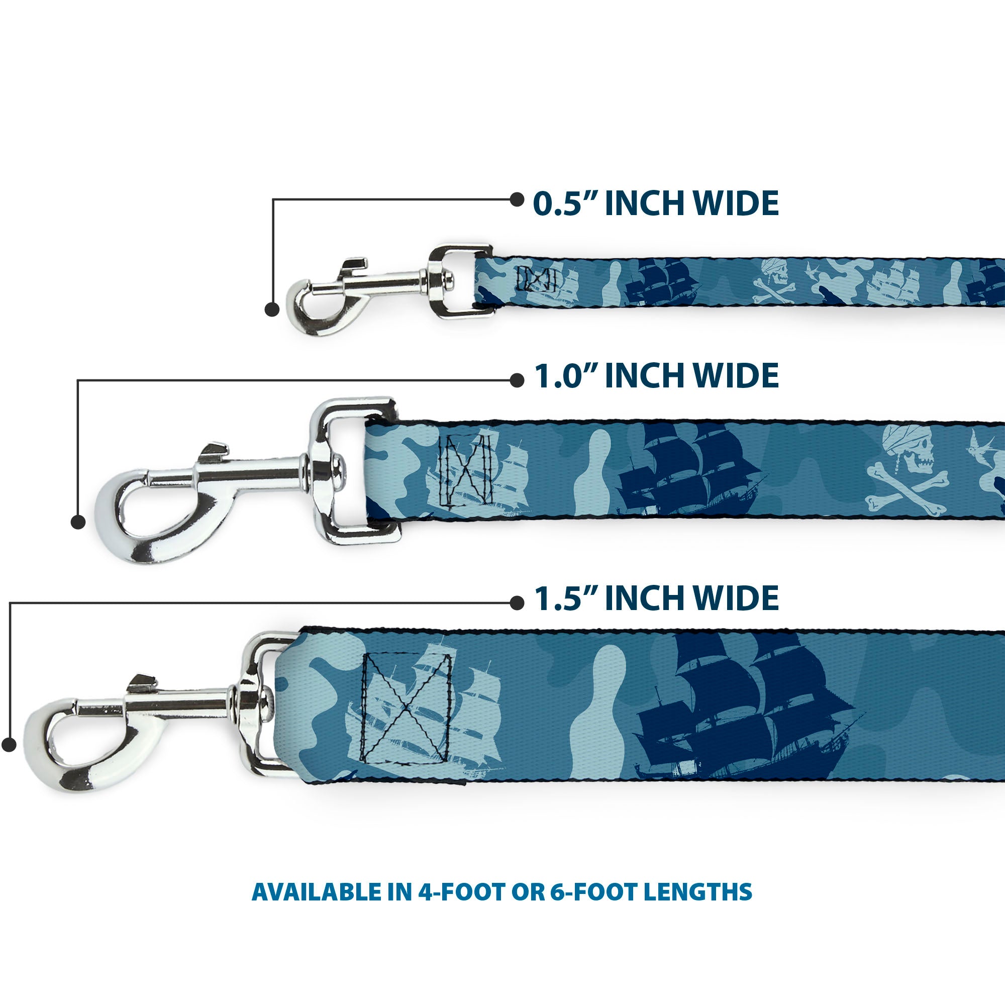 Dog Leash - Jack Sparrow's Flag Icons/Black Pearl/Sharks Blues Dog Leashes Disney