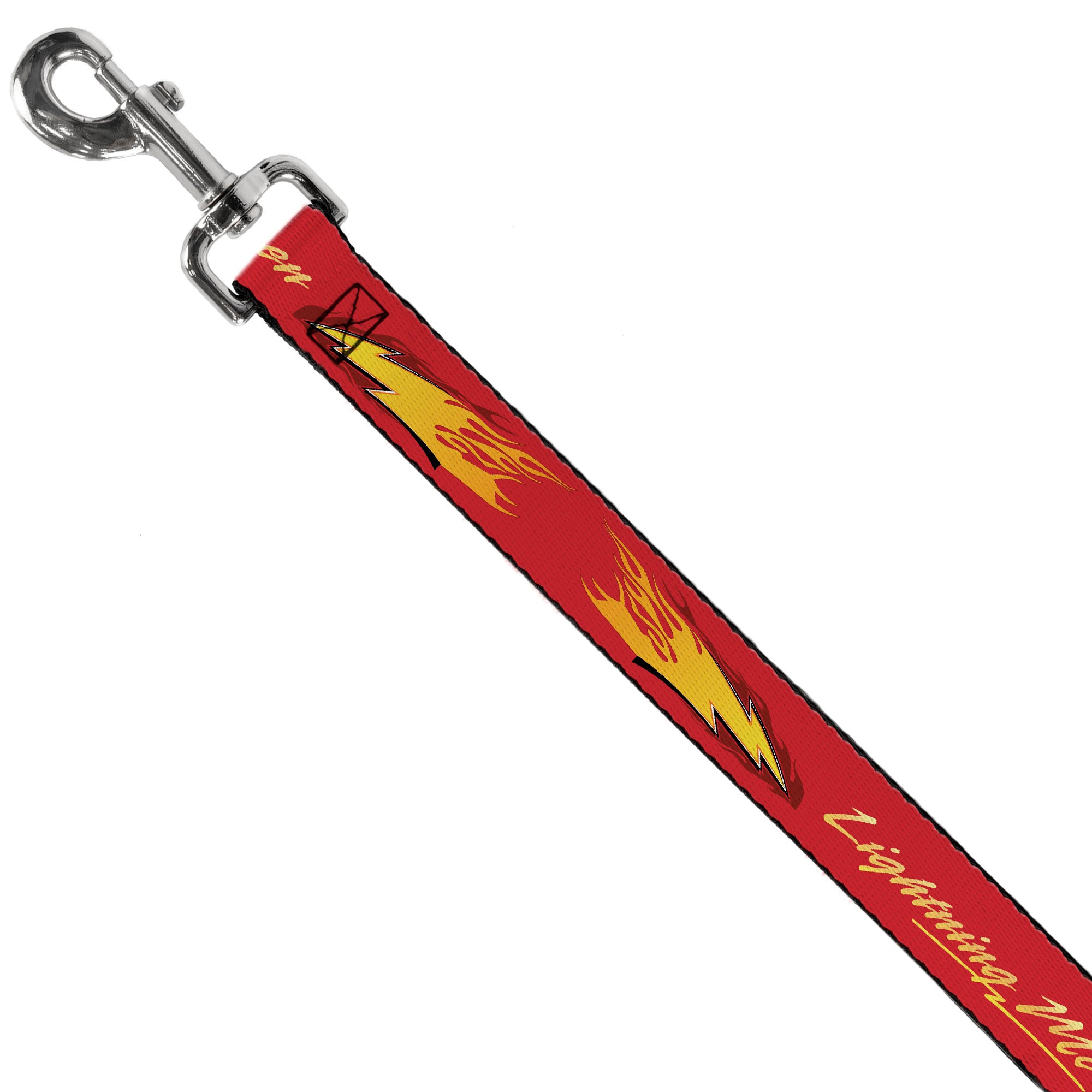 Dog Leash - Cars LIGHTNING MC QUEEN Text with Bolt Flames Red/Yellows Dog Leashes Disney