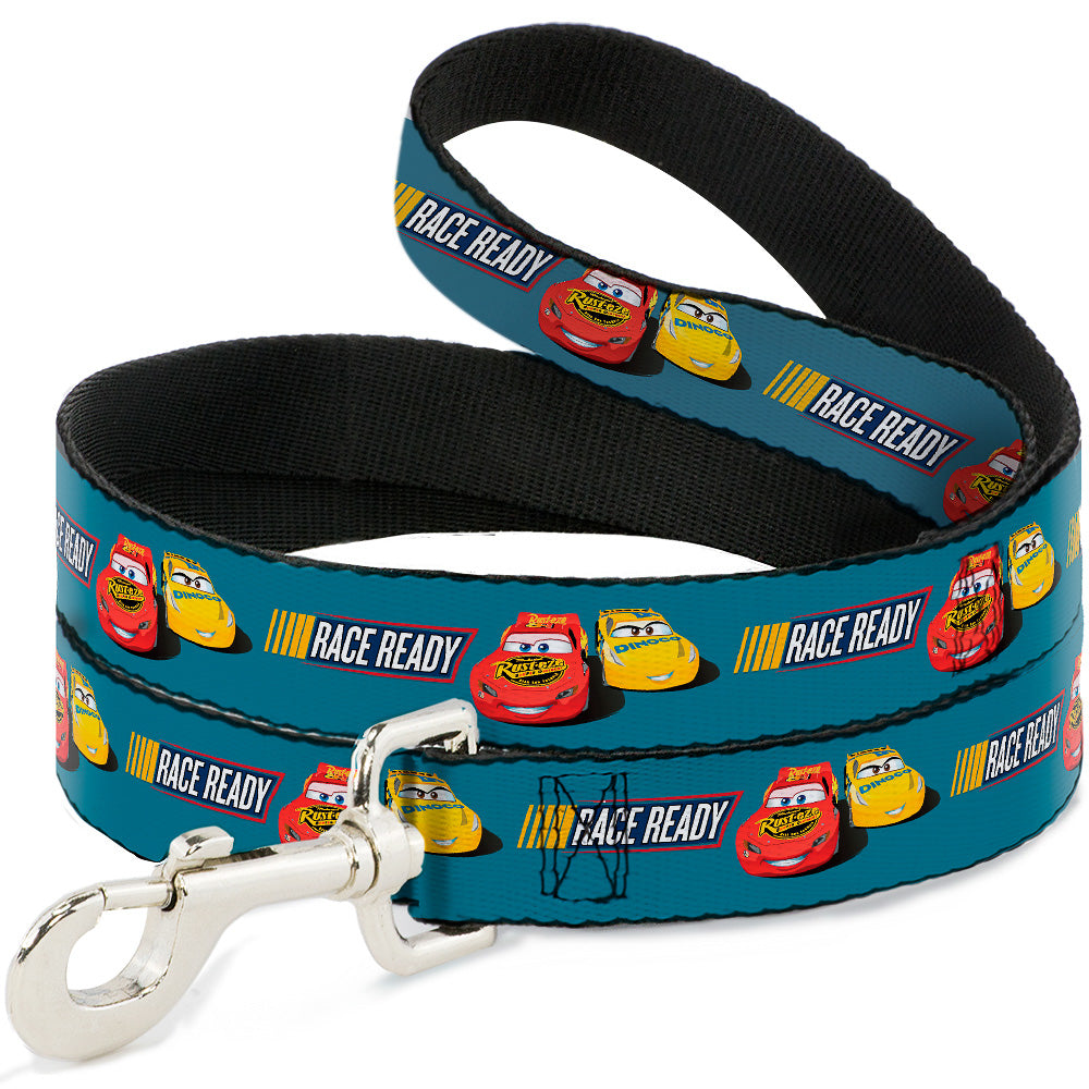 Dog Leash - Cars 3 Lightning McQueen/Cruz Ramirez Pose RACE READY Blue/Yellow/Red Dog Leashes Disney