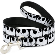 Dog Leash - Nightmare Before Christmas 7-Jack Expressions CLOSE-UP Black/White Dog Leashes Disney
