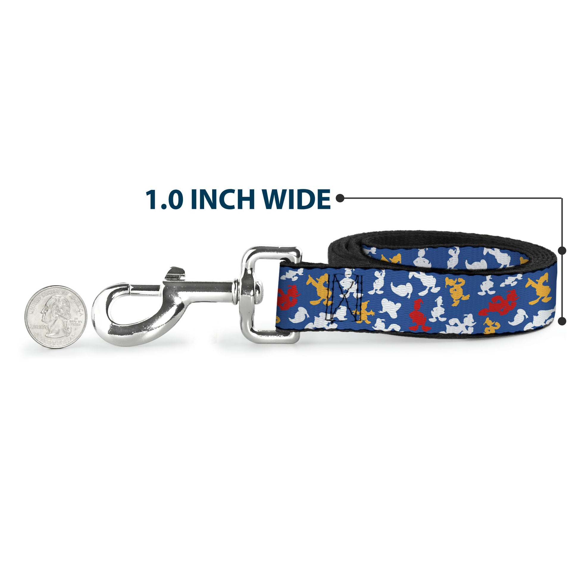 Dog Leash - Donald Duck Face/Poses Scattered Blue/White/Red/Yellow Dog Leashes Disney