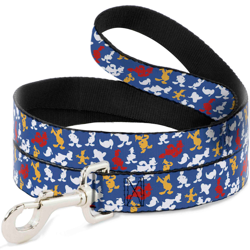 Dog Leash - Donald Duck Face/Poses Scattered Blue/White/Red/Yellow Dog Leashes Disney