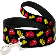Dog Leash - Mickey Mouse Shorts and Shoes Black/Red/Yellow Dog Leashes Disney