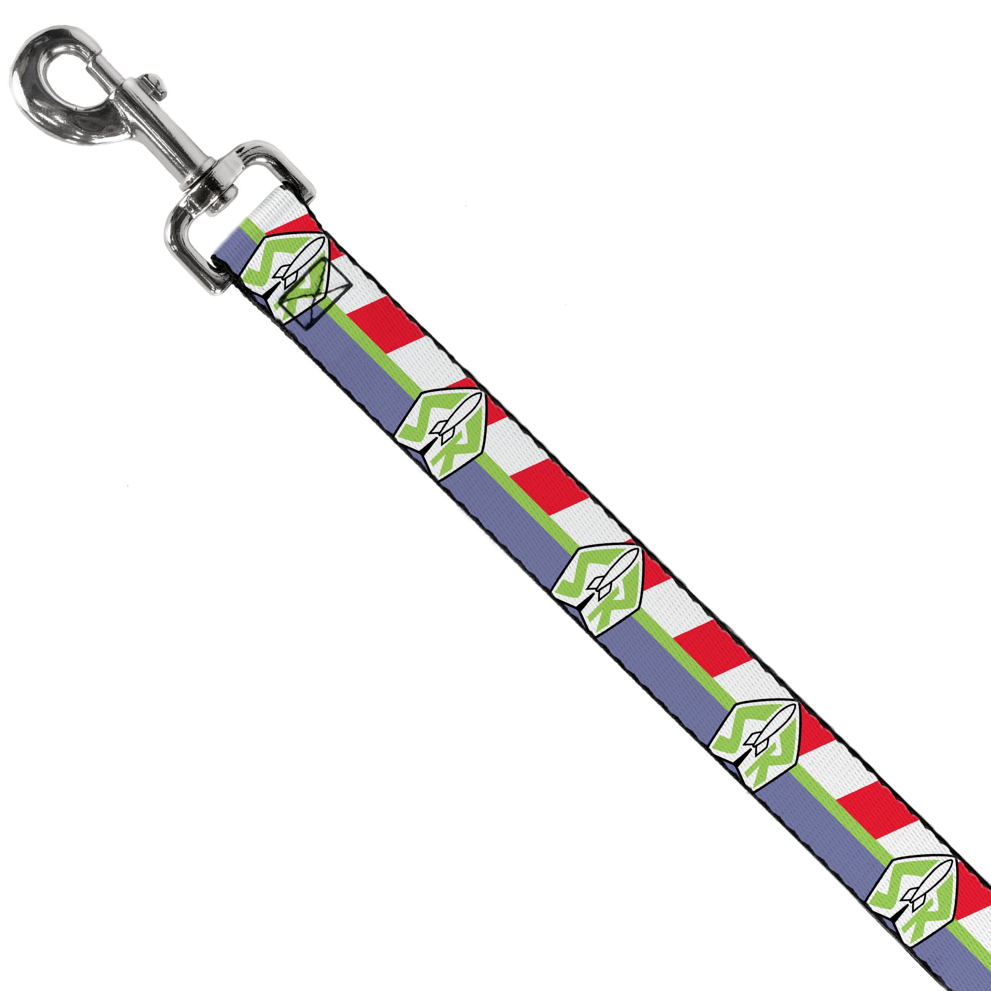 Dog Leash - Toy Story Buzz Lightyear Space Ranger Logo/Striping Red/White/Green/Purple Dog Leashes Disney