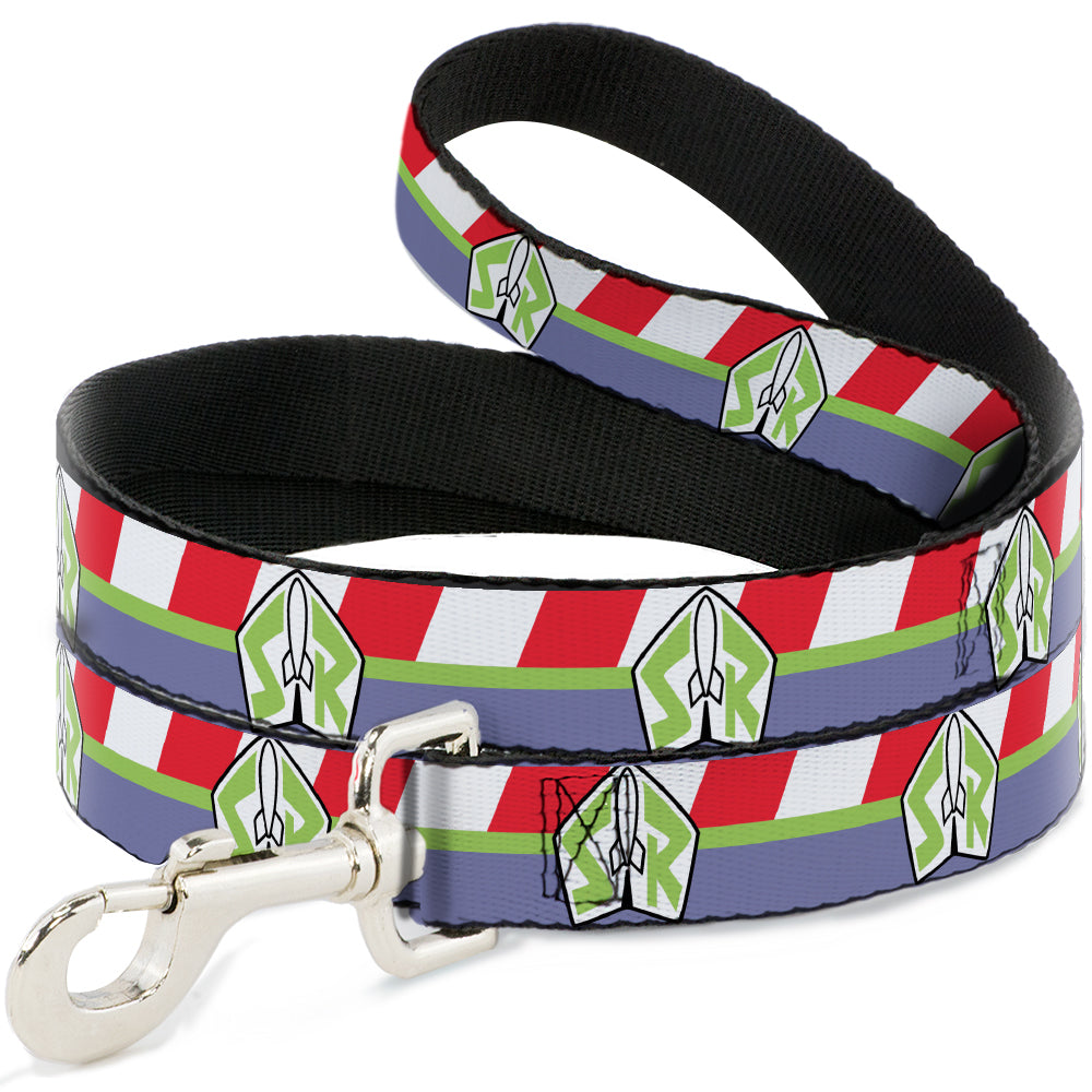 Dog Leash - Toy Story Buzz Lightyear Space Ranger Logo/Striping Red/White/Green/Purple Dog Leashes Disney
