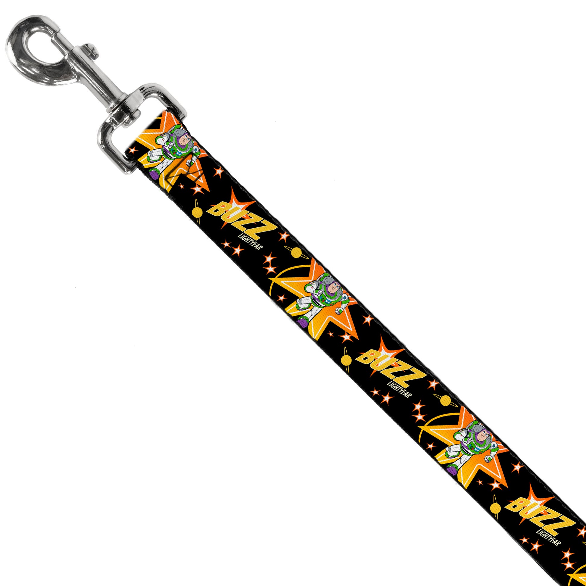 Dog Leash - Toy Story BUZZ LIGHTYEAR Running Pose/Stars Black/Orange/Yellow Dog Leashes Disney
