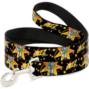 Dog Leash - Toy Story BUZZ LIGHTYEAR Running Pose/Stars Black/Orange/Yellow Dog Leashes Disney