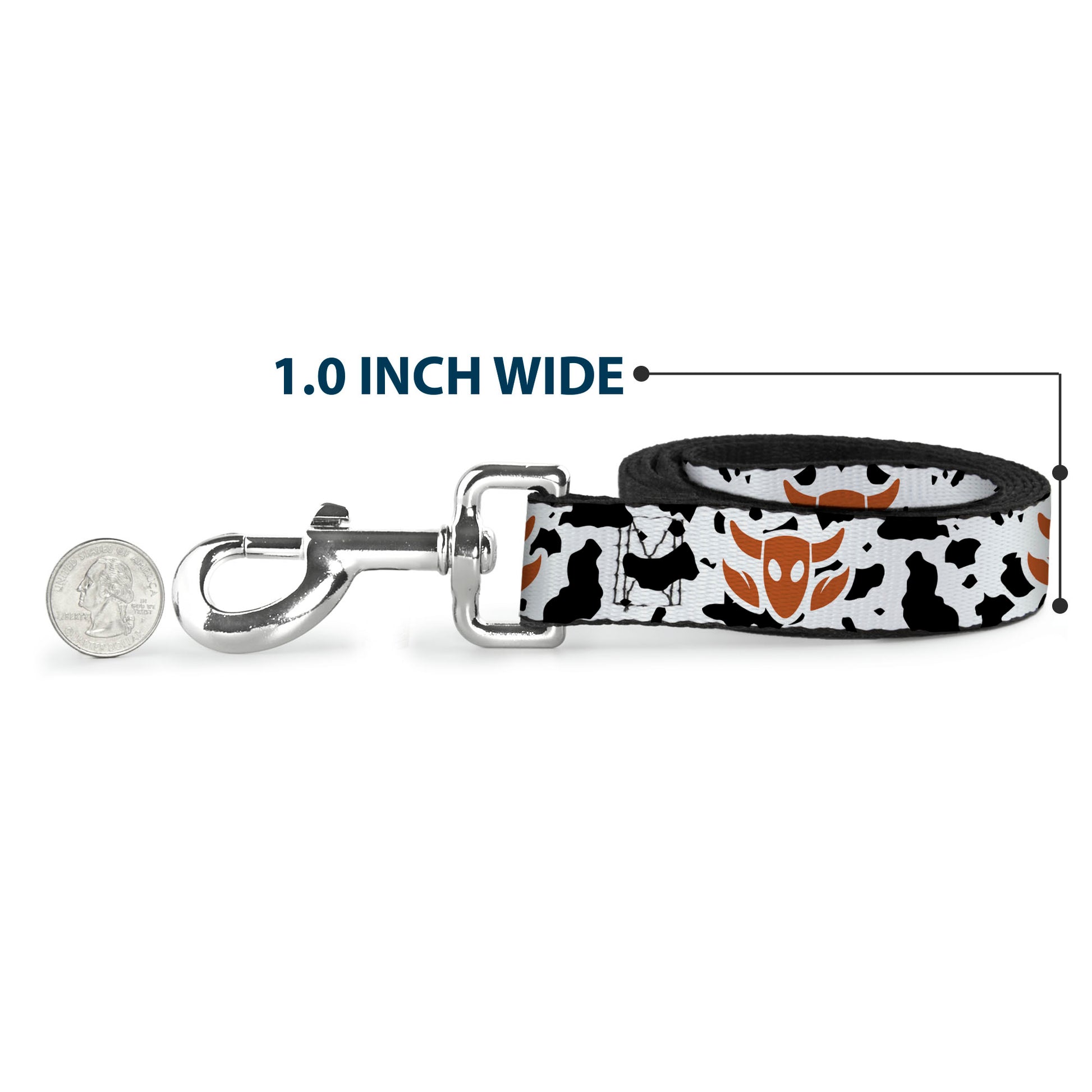 Dog Leash - Toy Story Woody Bounding Cowboy Cow Print White/Black/Brown Dog Leashes Disney