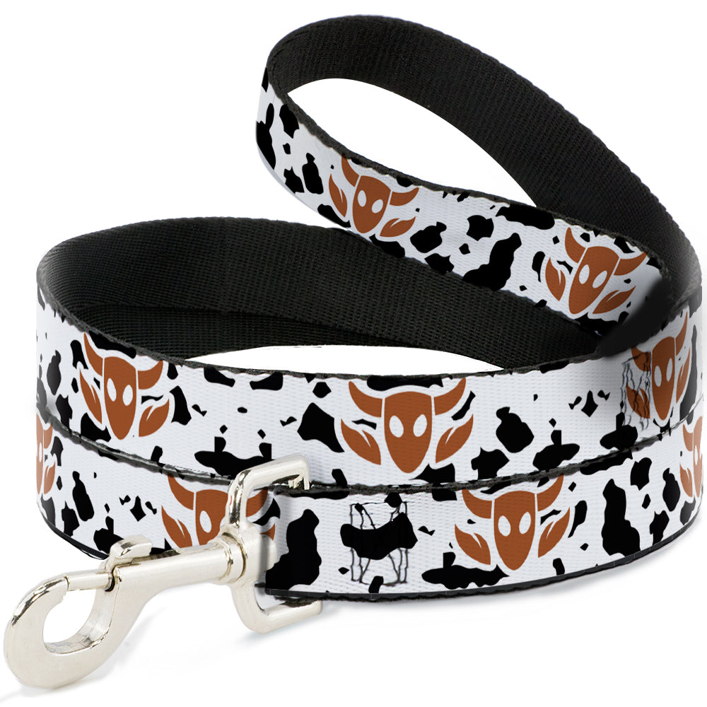 Dog Leash - Toy Story Woody Bounding Cowboy Cow Print White/Black/Brown Dog Leashes Disney