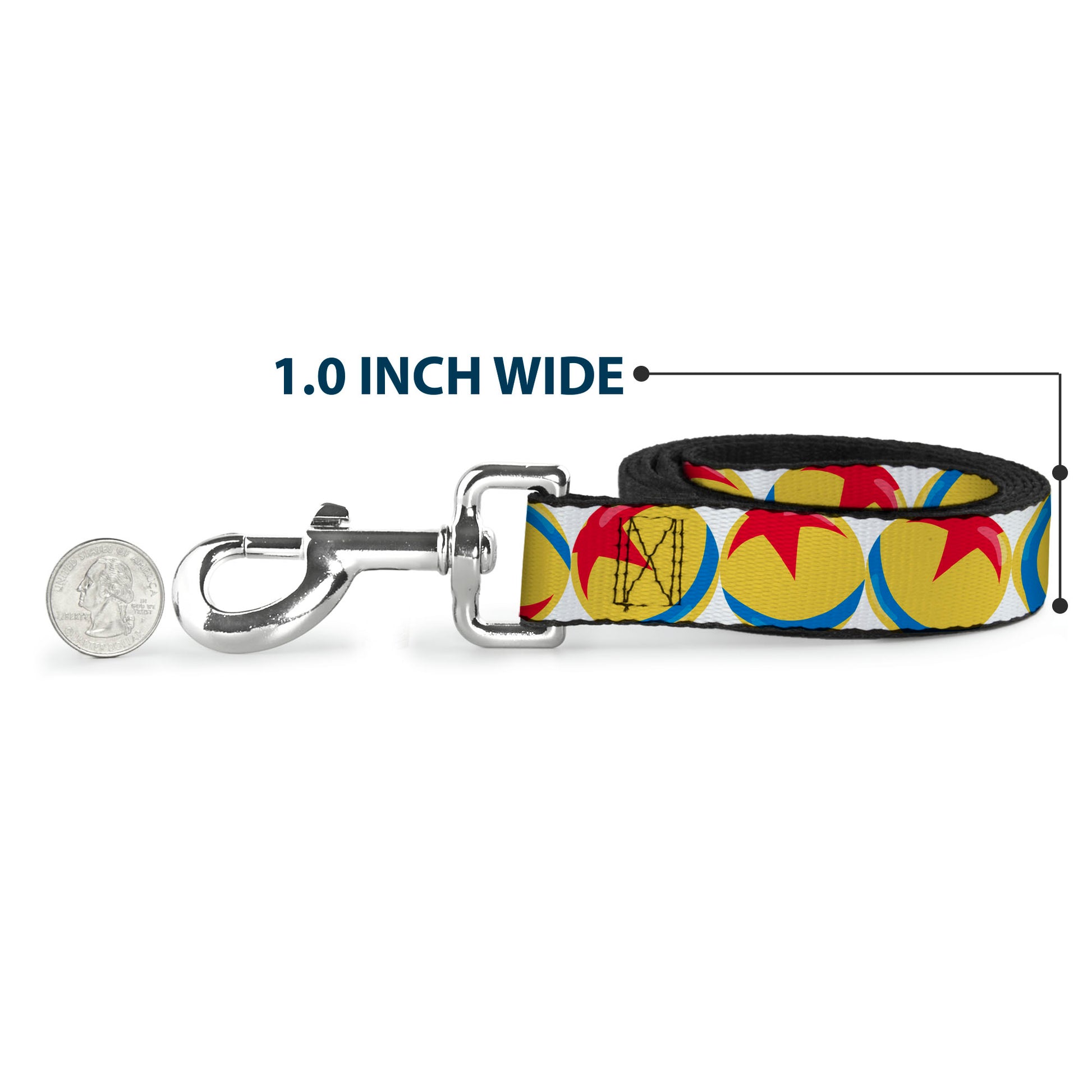 Dog Leash - Disney Pixar Luxo Ball Repeat White/Yellow/Blue/Red Dog Leashes Disney