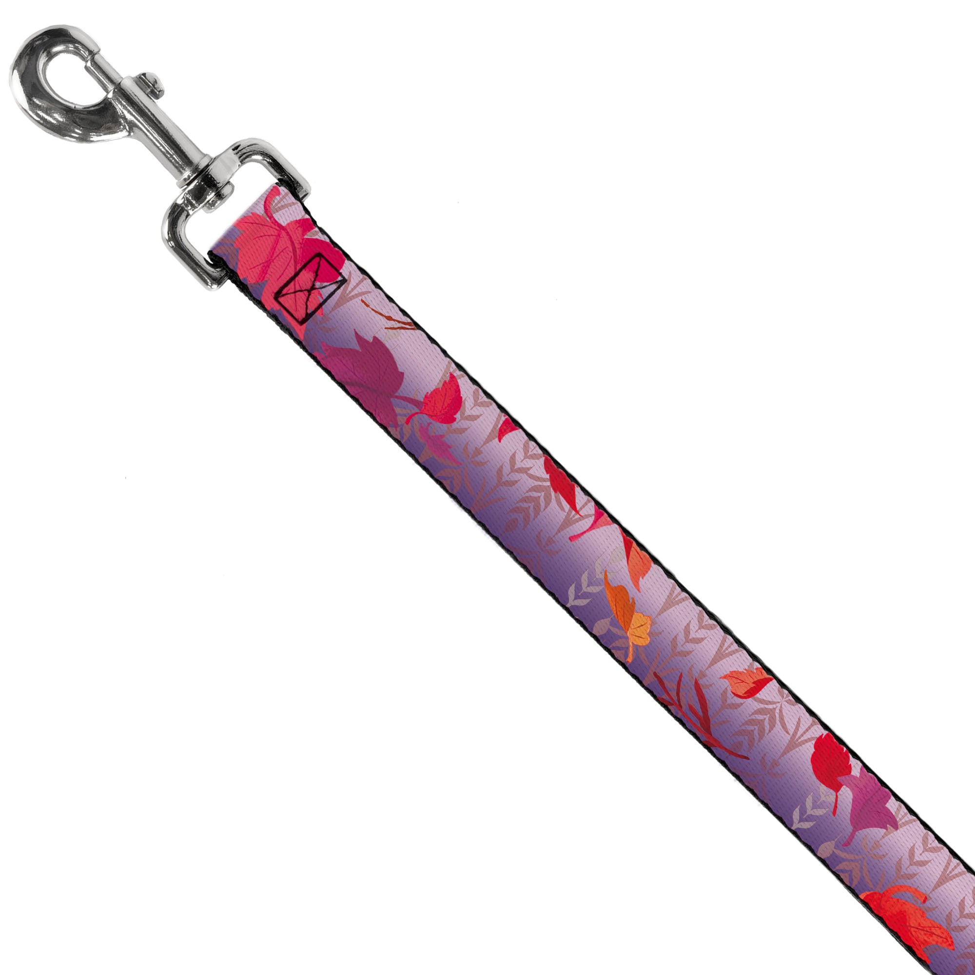 Dog Leash - Frozen II Swirling Leaves/Floral Trim Purples/Reds Dog Leashes Disney