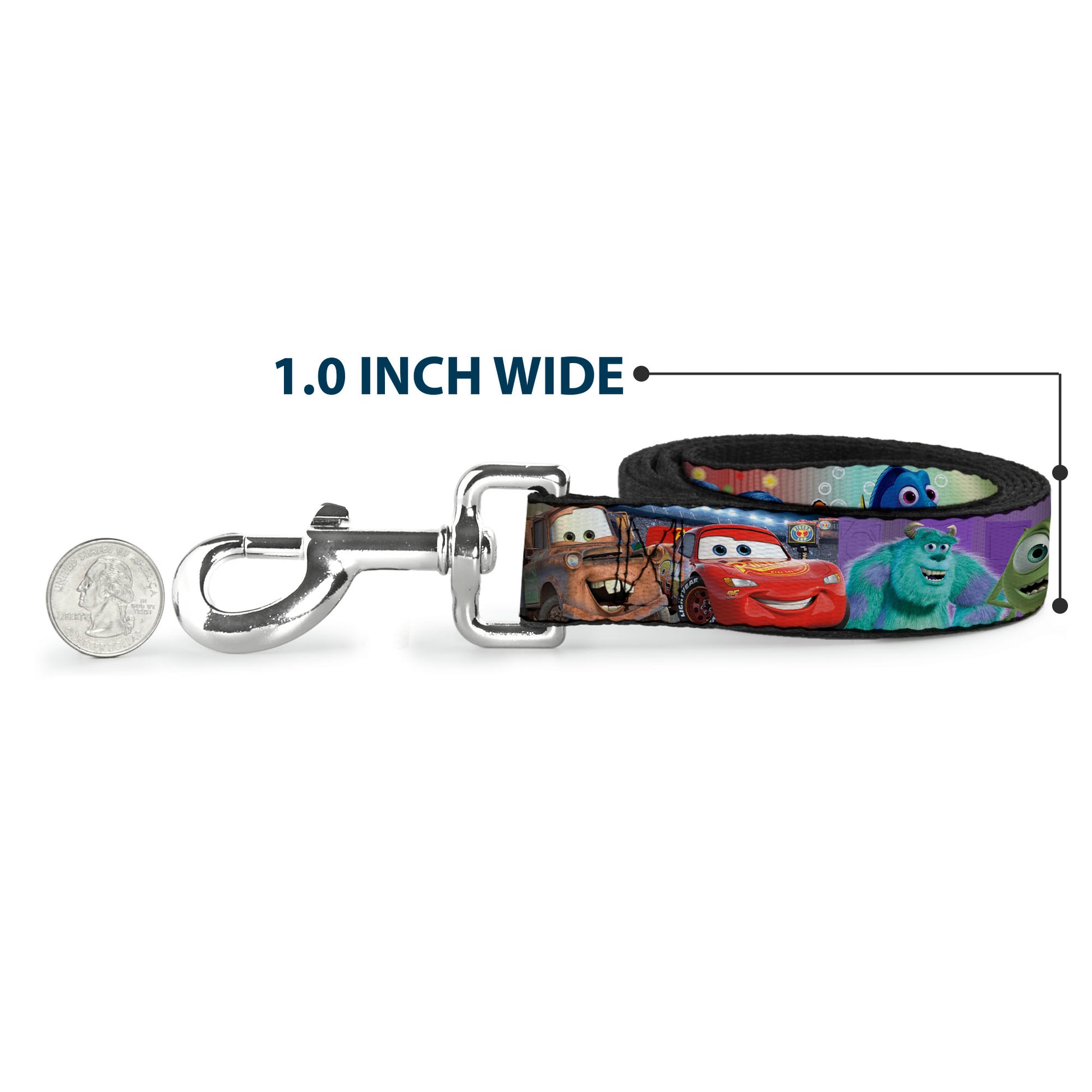 Dog Leash - Disney Pixar 7-Movie Character Collage Dog Leashes Disney