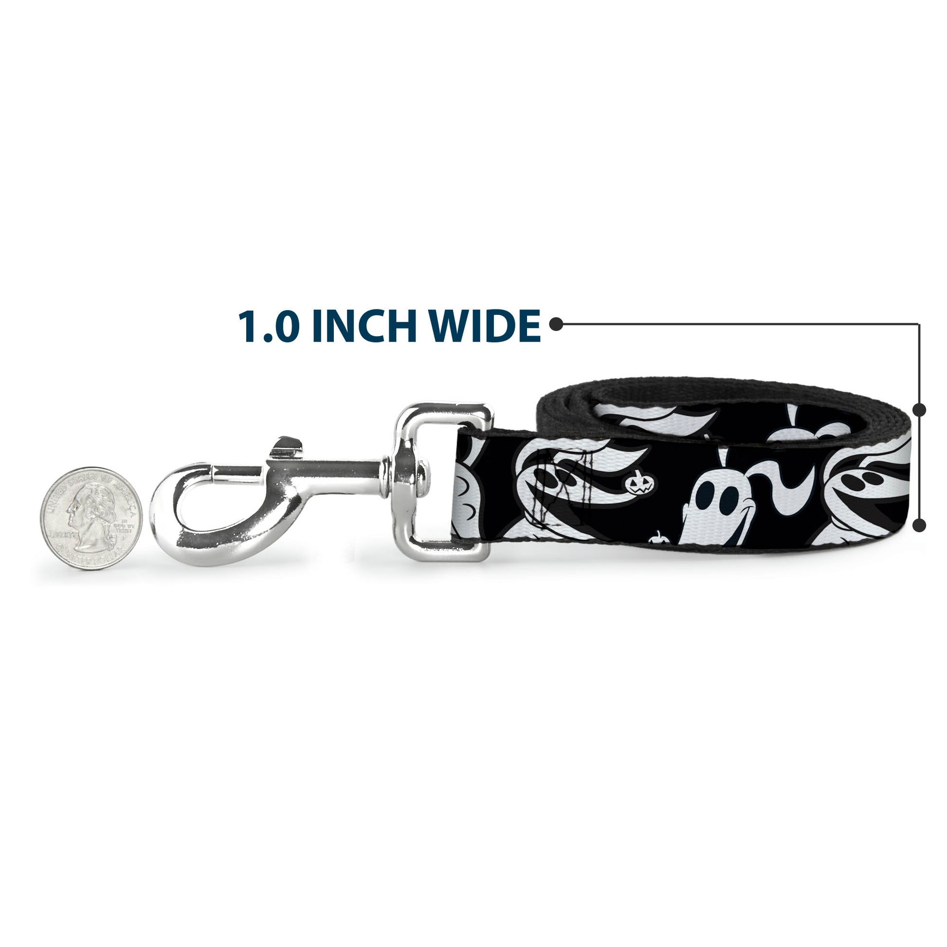 Dog Leash - Nightmare Before Christmas Zero Expressions Black/White Dog Leashes Disney