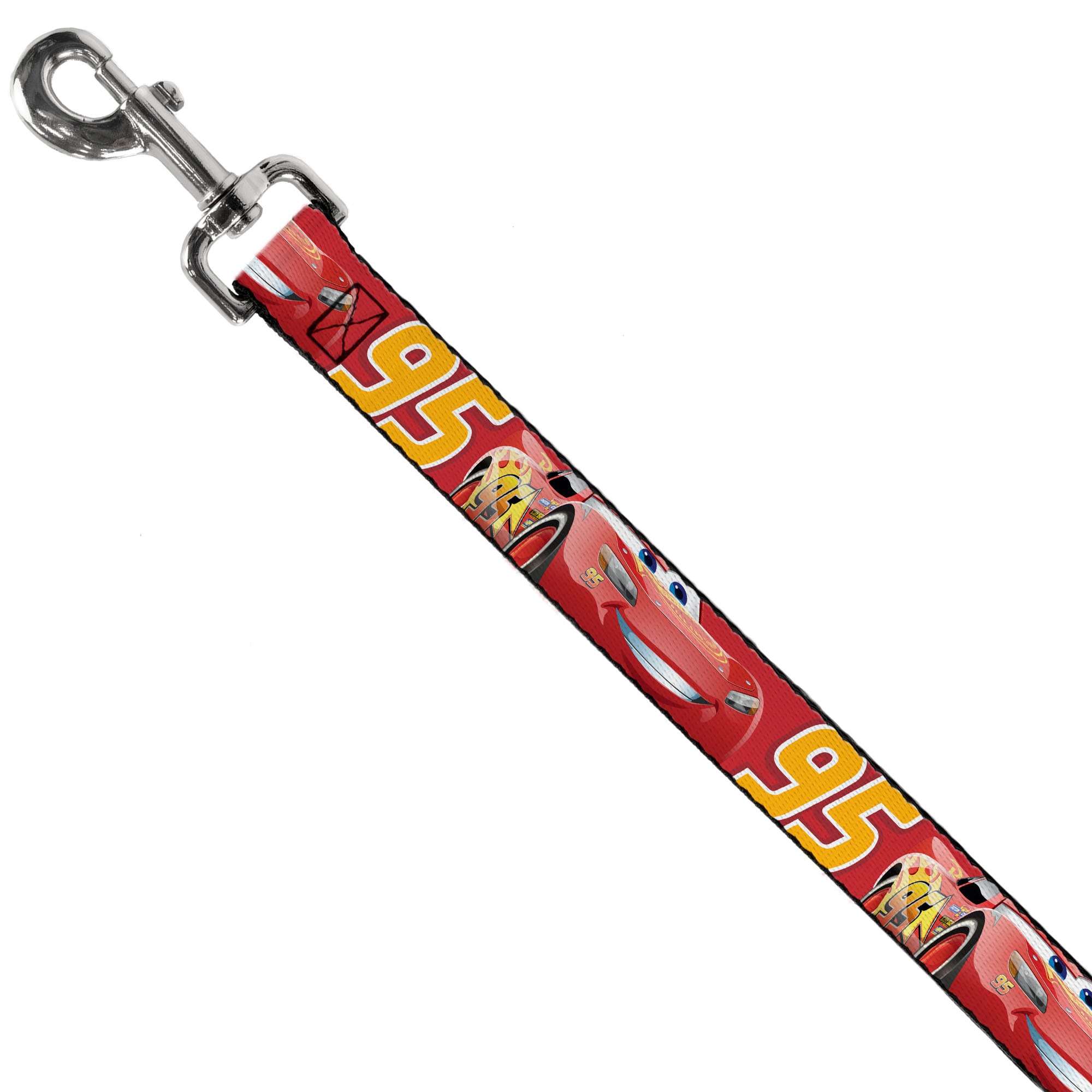 Dog Leash - Cars Lightning McQueen Smiling Pose/95 Reds/White/Orange Dog Leashes Disney