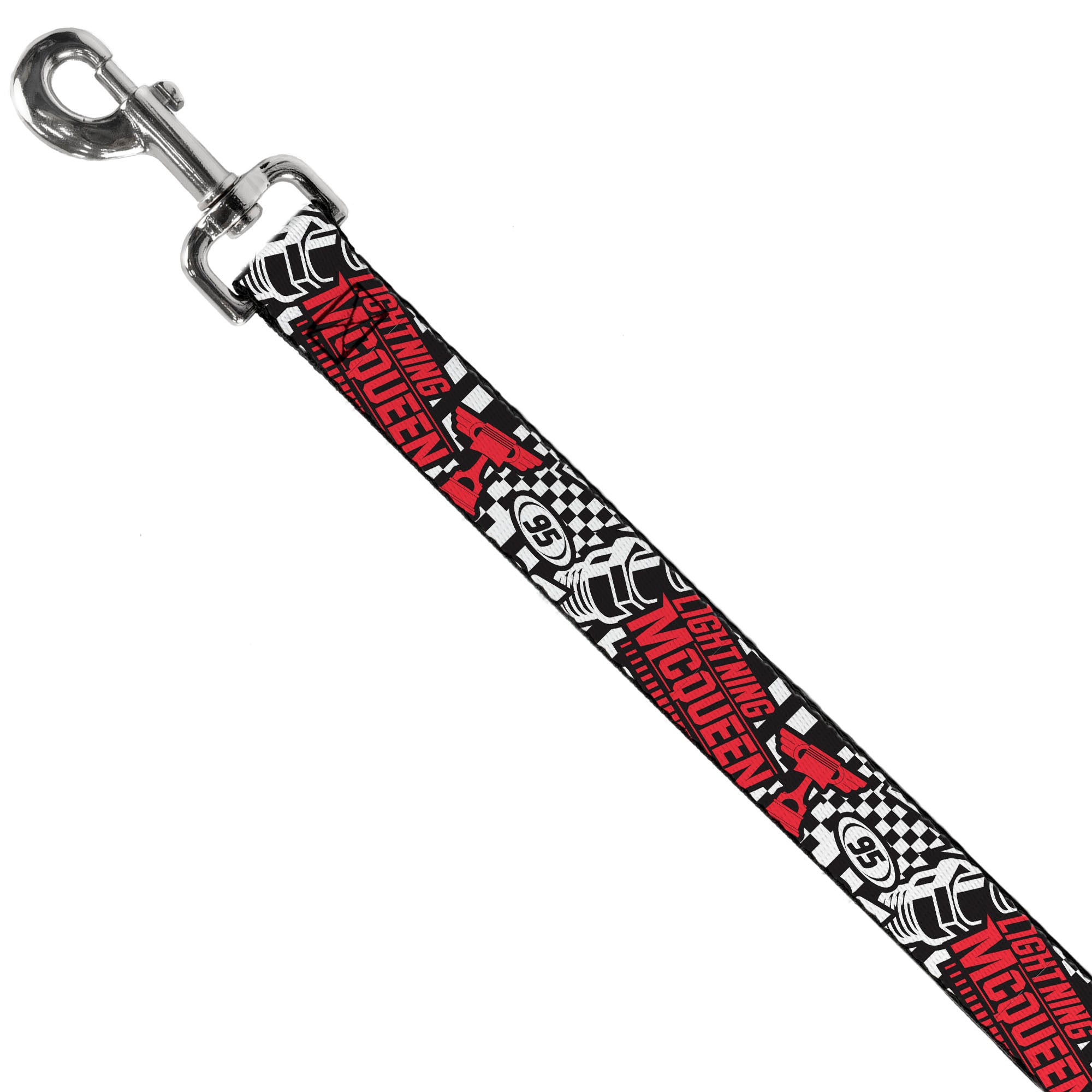 Dog Leash - Cars Lightning McQueen Racing Collage White/Black/Red Dog Leashes Disney