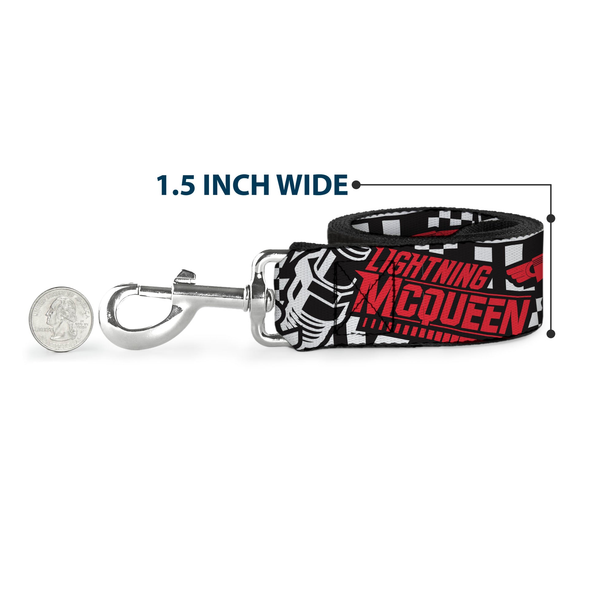 Dog Leash - Cars Lightning McQueen Racing Collage White/Black/Red Dog Leashes Disney