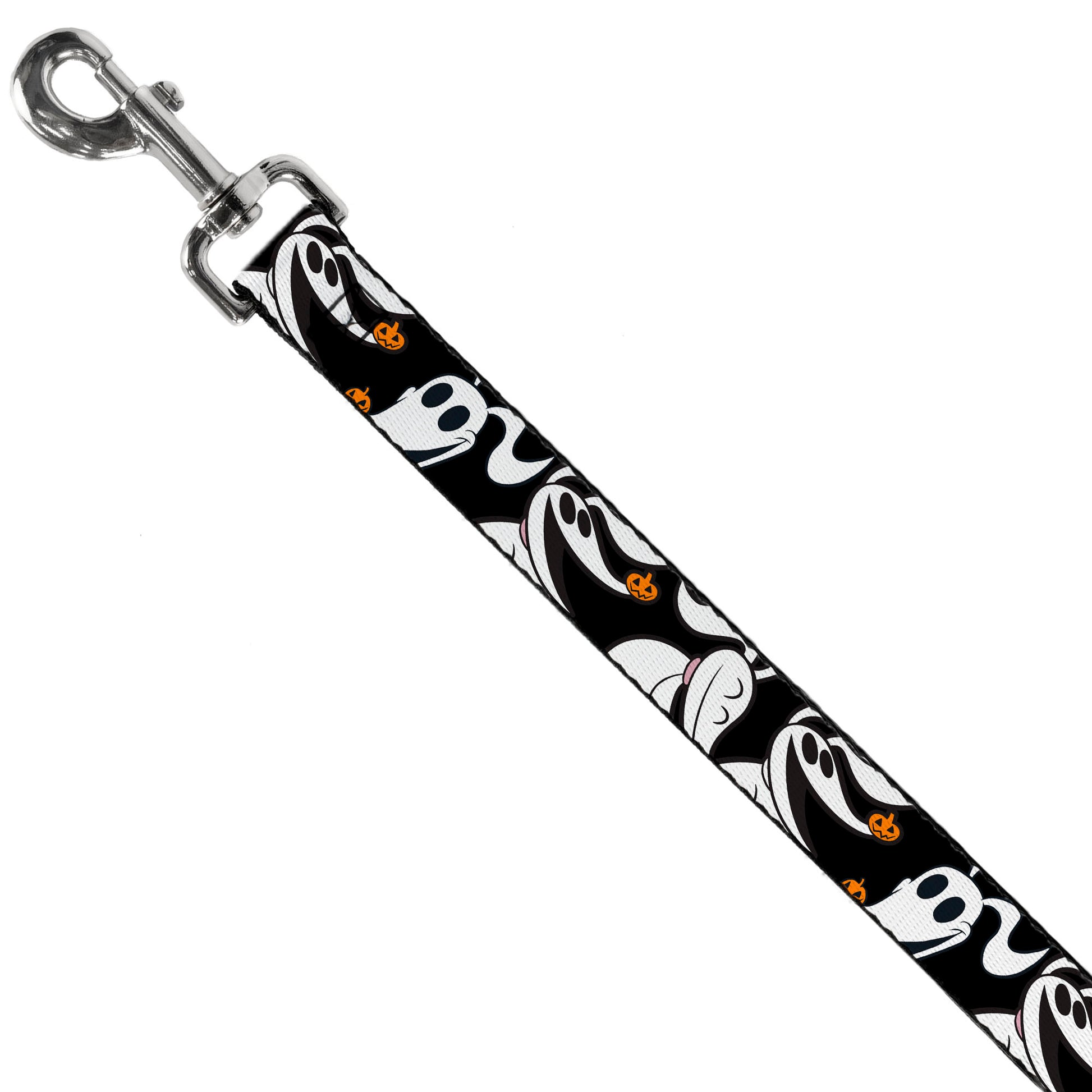 Dog Leash - Nightmare Before Christmas Zero 5-Pumpkin Expressions Black/White/Orange Dog Leashes Disney