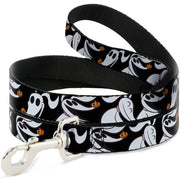 Dog Leash - Nightmare Before Christmas Zero 5-Pumpkin Expressions Black/White/Orange Dog Leashes Disney