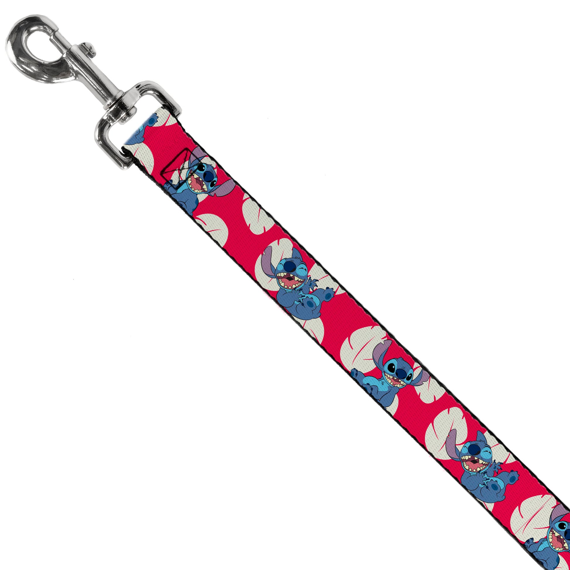 Dog Leash - Lilo & Stitch Stitch 4-Poses/Lilo Dress Leaves Red/Ivory Dog Leashes Disney
