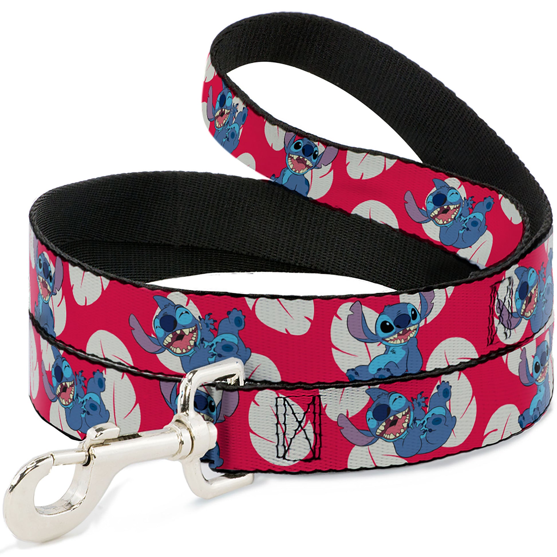Dog Leash - Lilo & Stitch Stitch 4-Poses/Lilo Dress Leaves Red/Ivory Dog Leashes Disney