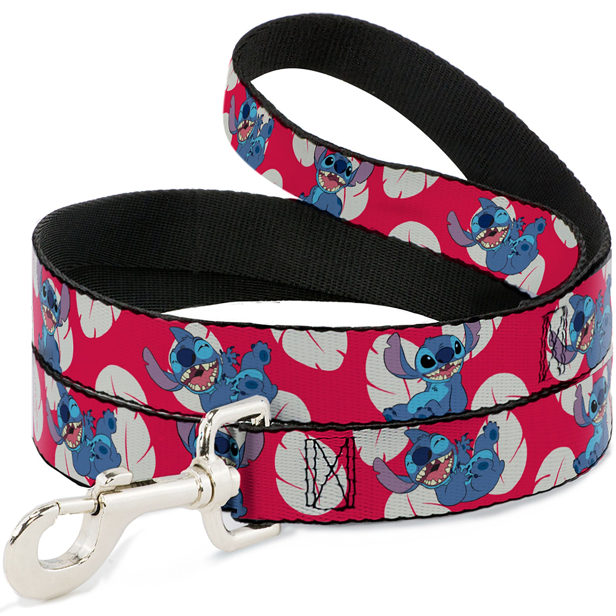Dog Leash - Lilo & Stitch Stitch 4-Poses/Lilo Dress Leaves Red/Ivory Dog Leashes Disney
