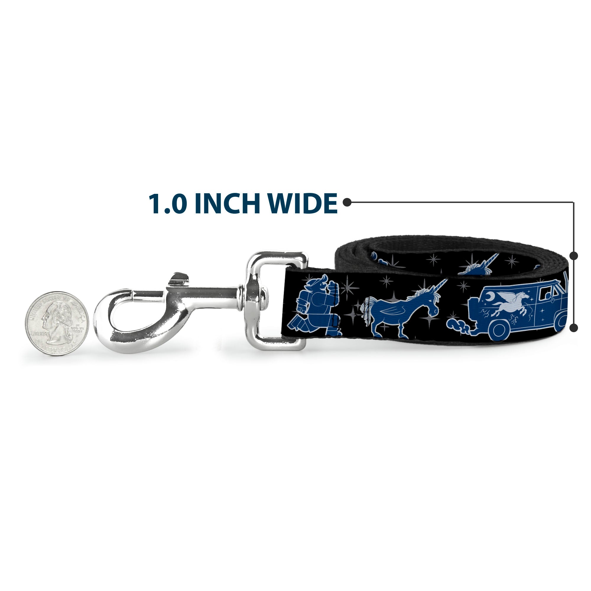 Dog Leash - Onward Barley/Unicorn/Guinevere Icons/Stars Black/Gray/Blues Dog Leashes Disney