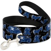 Dog Leash - Onward Barley/Unicorn/Guinevere Icons/Stars Black/Gray/Blues Dog Leashes Disney