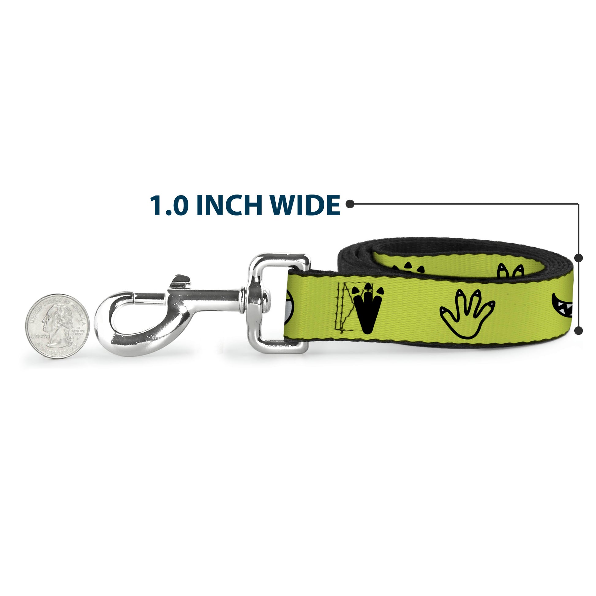 Dog Leash - Monsters Inc. Mike 4-Icons Greens/Black/White Dog Leashes Disney