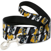 Dog Leash - Wall-E Poses/Stripe Black/White Dog Leashes Disney