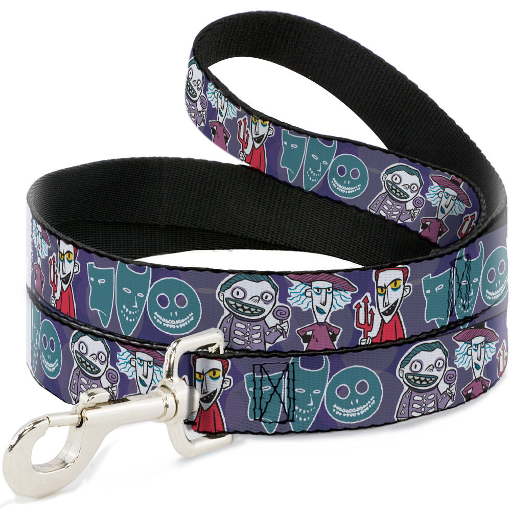 Dog Leash - Nightmare Before Christmas Lock Shock & Barrel Group Pose/Masks Purples Dog Leashes Disney