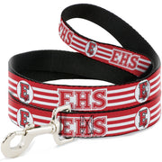Dog Leash - High School Musical East High School EHS Wildcats Logo/Stripe White/Red Dog Leashes Disney