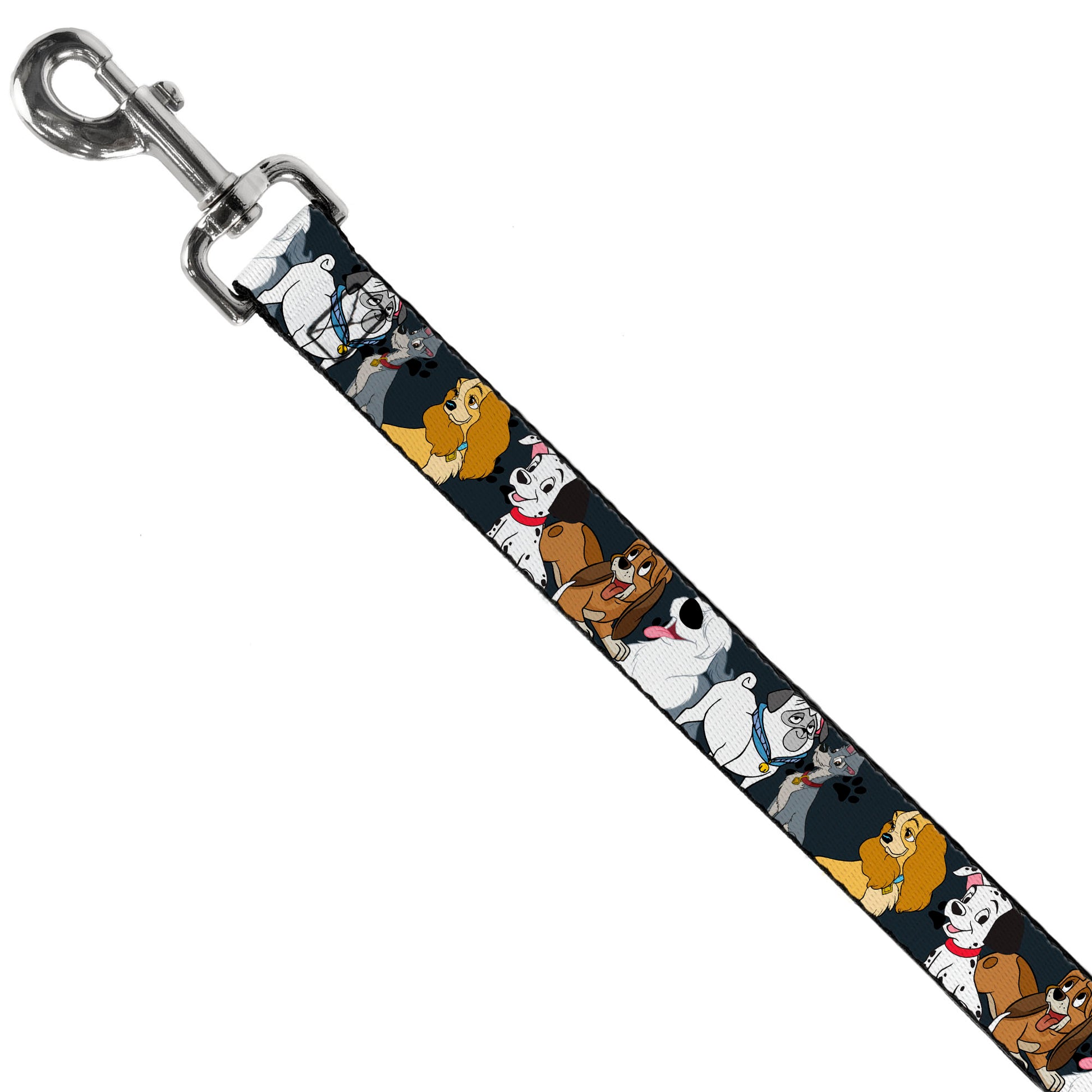 Dog Leash - Disney Dogs 6-Dog Group Collage/Paws Gray/Black Dog Leashes Disney