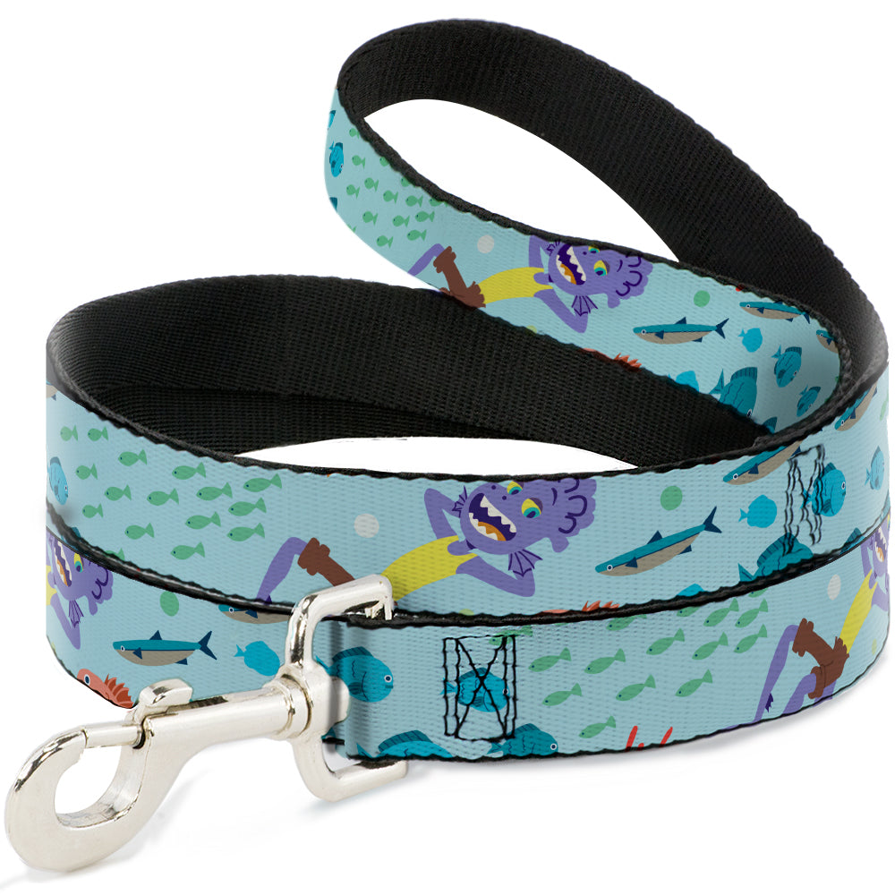 Dog Leash - Luca Isola del Mar Alberto Sea Monster School of Fish Collage Dog Leashes Disney