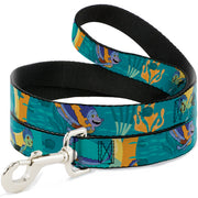 Dog Leash - Luca and Alberto Sea Monsters Swimming Poses Turquoise Blues Dog Leashes Disney