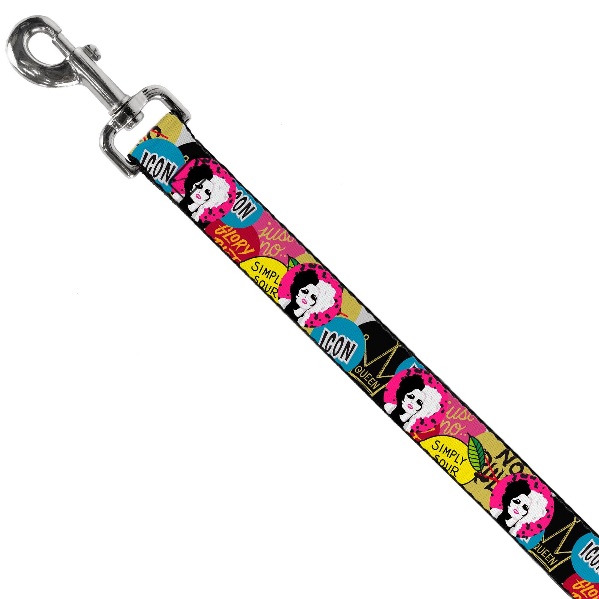 Dog Leash - Cruella de Vil Cruell World and Round Badge Icons Collage Dog Leashes Disney