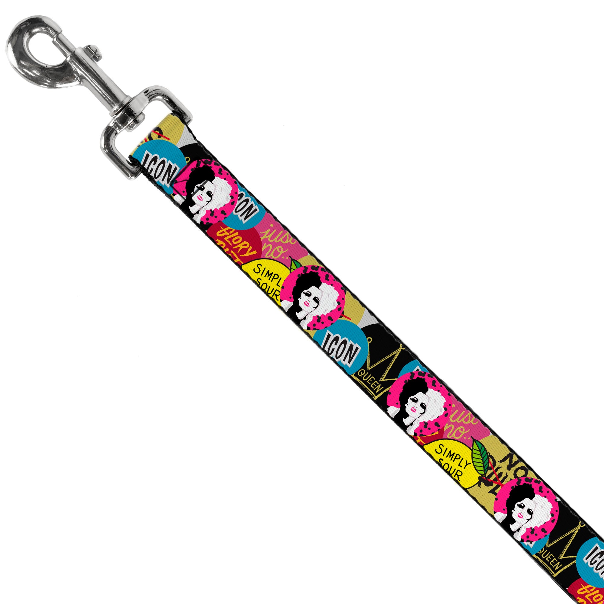 Dog Leash - Cruella de Vil Cruell World and Round Badge Icons Collage Dog Leashes Disney
