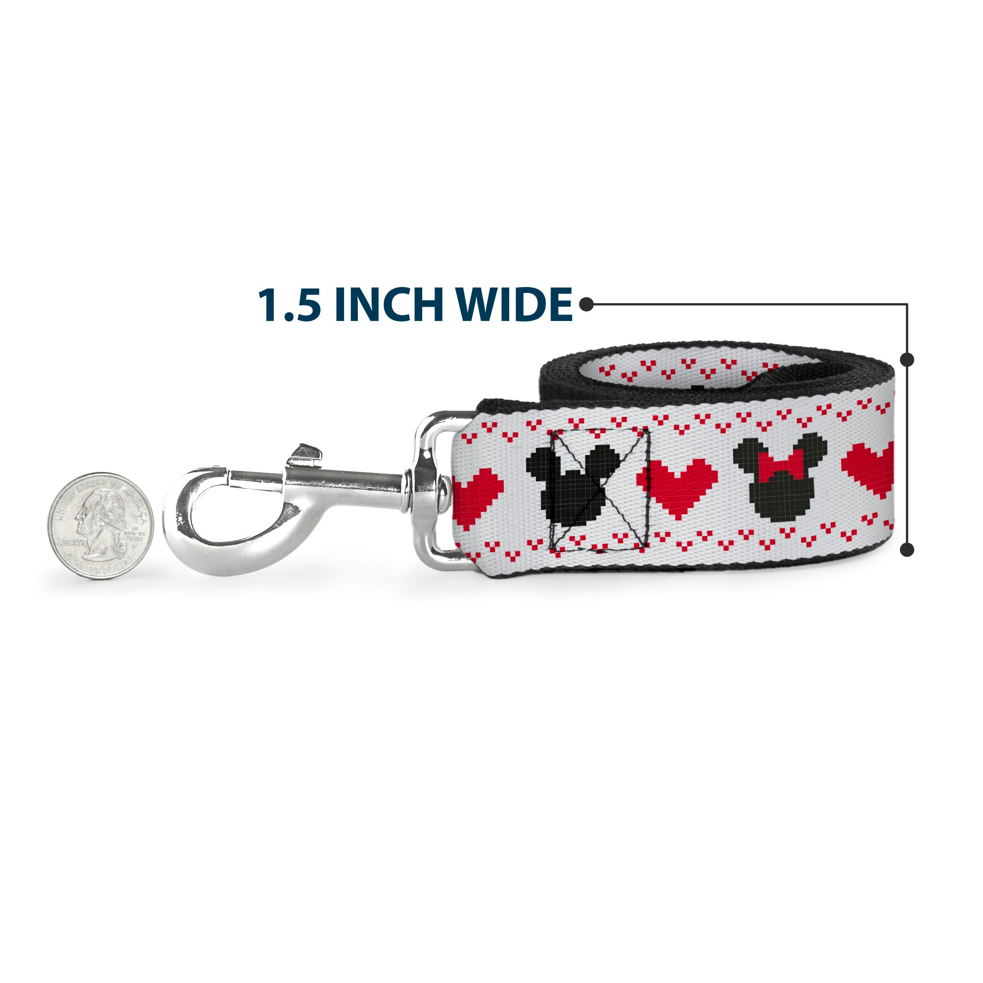 Dog Leash - Mickey Mouse Smiling Face Monogram Gray Dog Leashes Disney