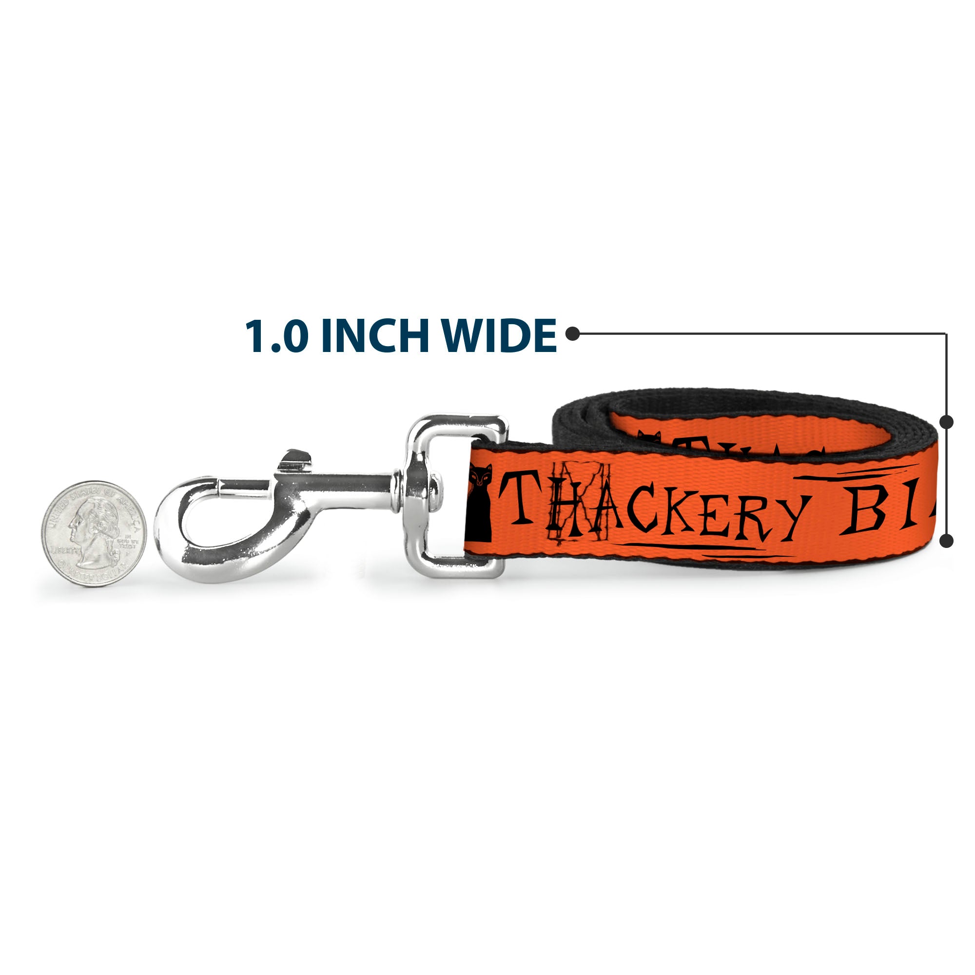 Dog Leash - Hocus Pocus THACKERY BINX Cat Silhouette Orange/Black Dog Leashes Disney